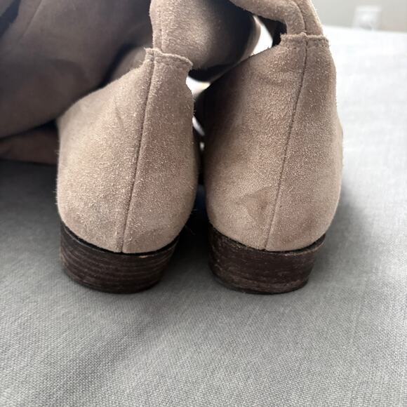 Zara Suede Over The Knee Boots Beige Tall Flat Heel Size 42 (11) - Picture 6 of 11